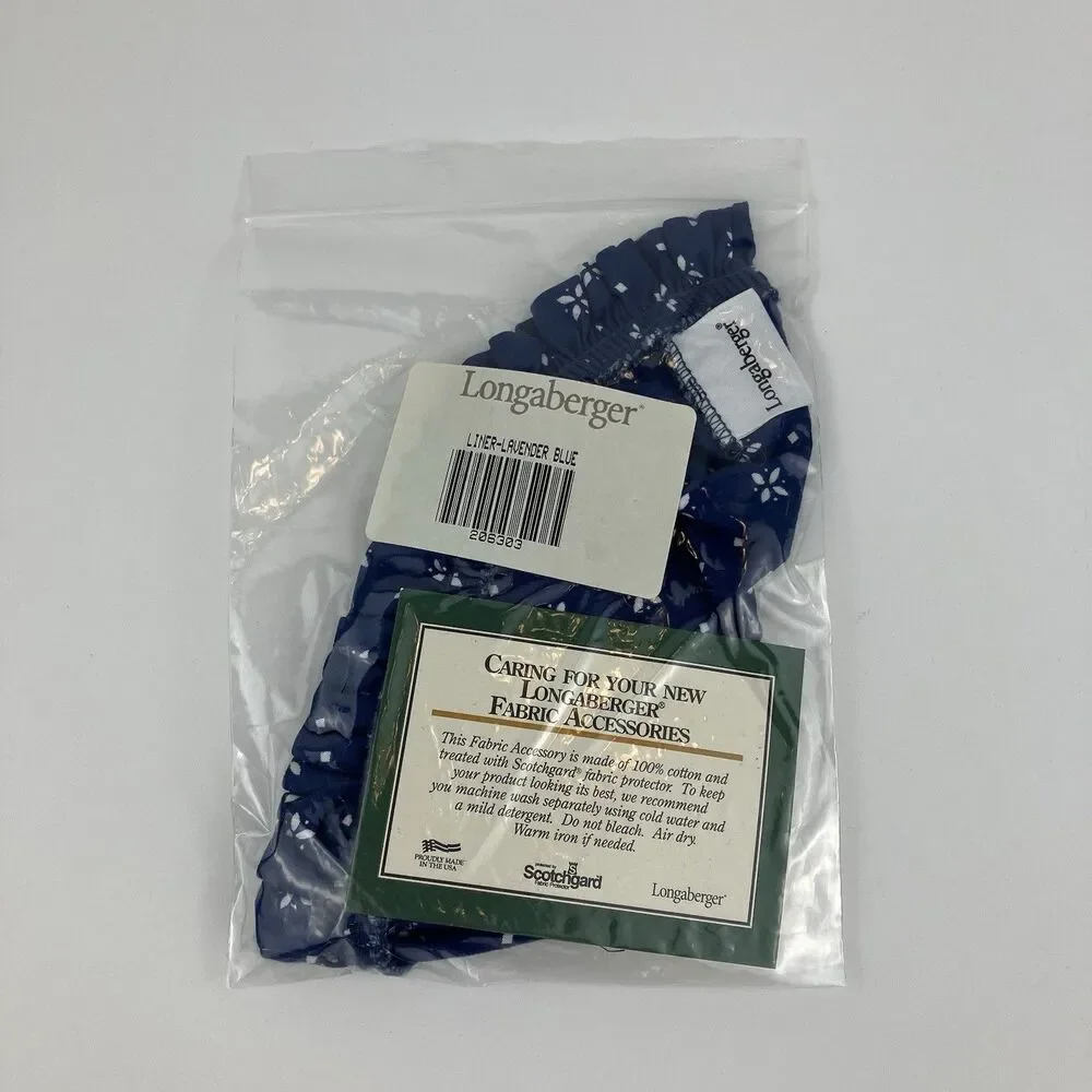 Longaberger Lavender Blue Small Booking Basket Liner | 6x2x2